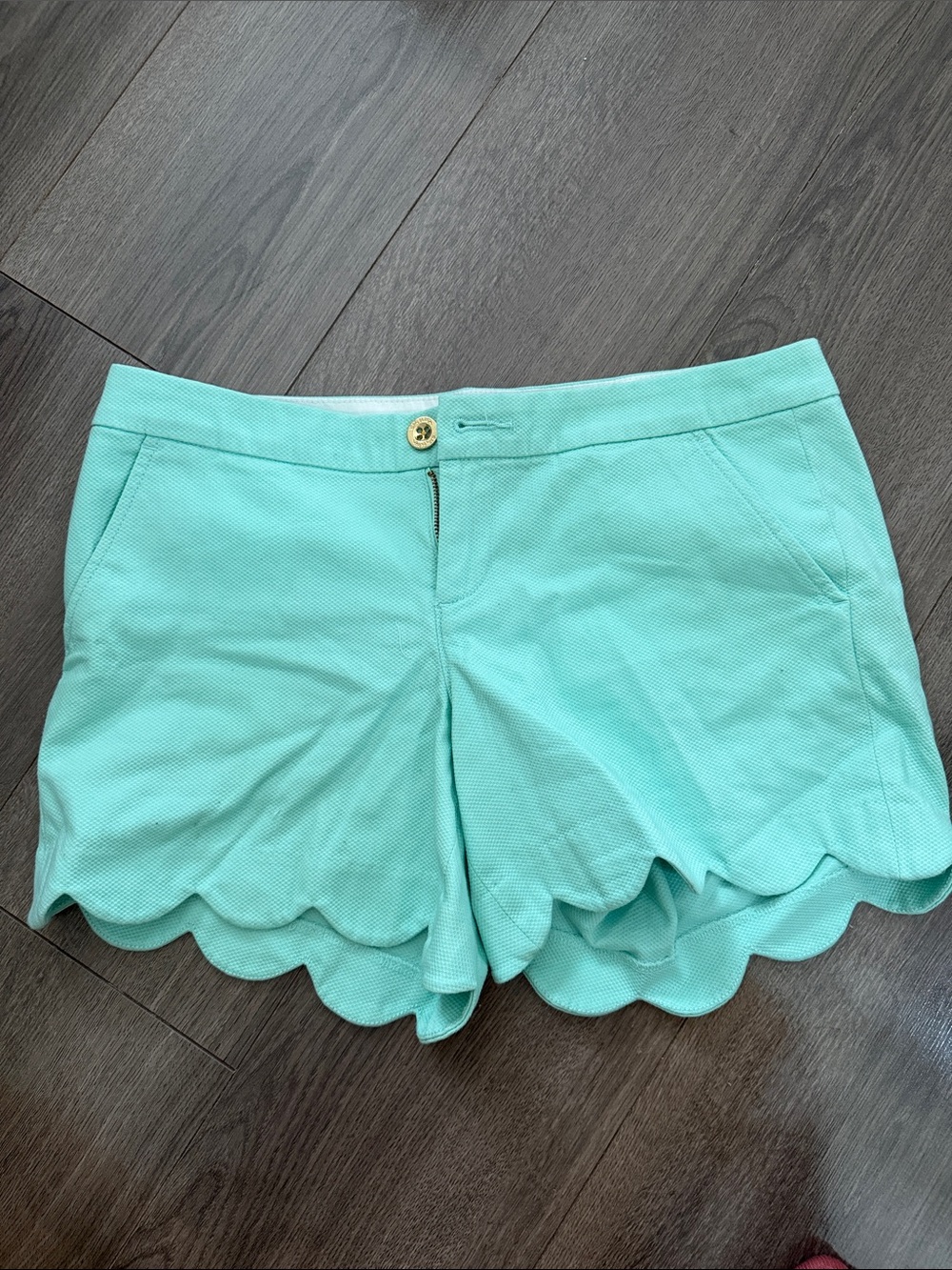 Lilly Pulitzer Buttercup Stretch Short - Resort Aqua, Scalloped Hem